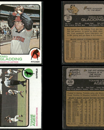 36-Card Lot Vintage 1973 Topps Houston Astros | MLB Baseball Trading Cards Topps