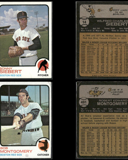 10-Card Lot Vintage 1973 Topps Boston Red Sox | MLB Baseball Trading Cards