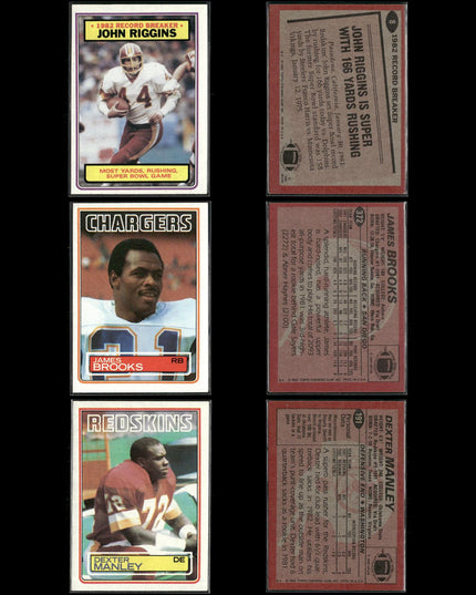 59-Card Lot Vintage 1980s Topps Football | NFL Football Trading Cards Team Lot