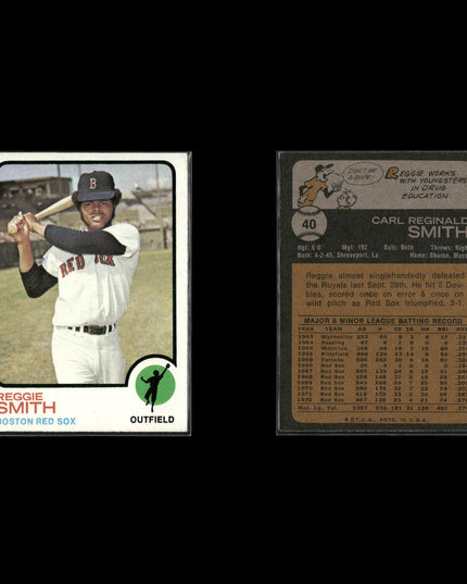 10-Card Lot Vintage 1973 Topps Boston Red Sox | MLB Baseball Trading Cards