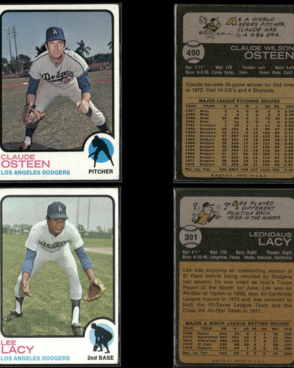 31-Card Lot Vintage 1973 Topps LA Dodgers | MLB Baseball Trading Cards Vintage