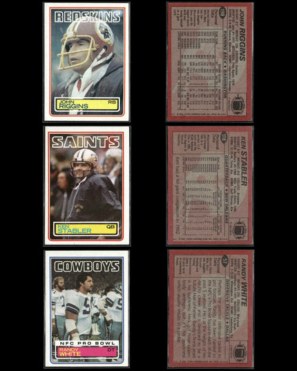 59-Card Lot Vintage 1980s Topps Football | NFL Football Trading Cards Team Lot