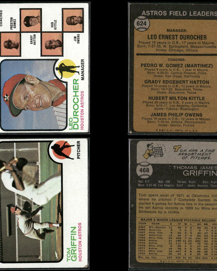 36-Card Lot Vintage 1973 Topps Houston Astros | MLB Baseball Trading Cards Topps