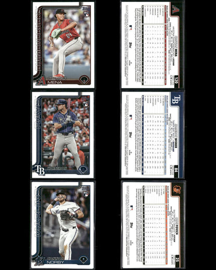 2025 Topps Rookie Cards Lot (60) MLB Baseball RC Stars + Prospects Set