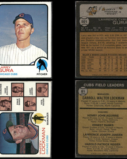 35-Card Lot Vintage 1973 Topps Chicago Cubs | MLB Baseball Trading Cards Topps