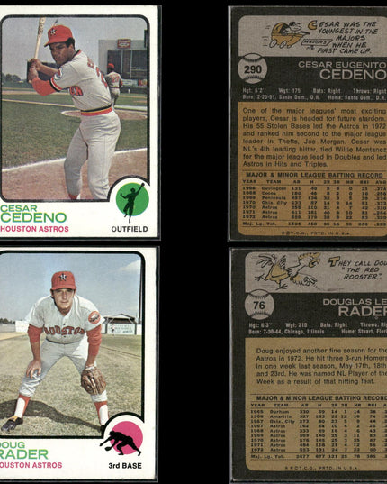 36-Card Lot Vintage 1973 Topps Houston Astros | MLB Baseball Trading Cards Topps