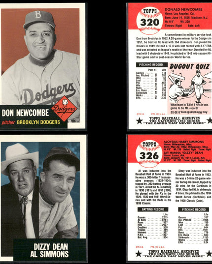 1991 Topps Archives 1953 Reprint Baseball Cards Lot (41) Vintage Style MLB