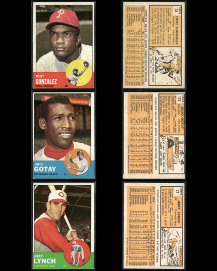 1963 Topps Baseball Card Lot – 61 Vintage Cards – Bulk Collection