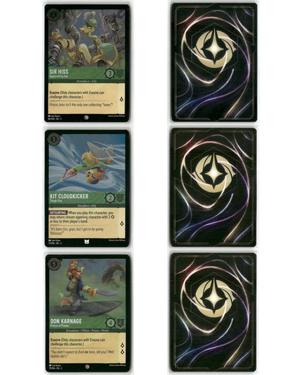 56 Card Foil Lot, Into the Inklands Disney Lorcana Set 3 Mixed Characters
