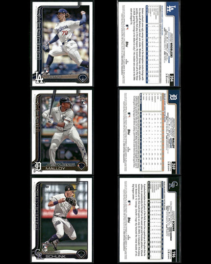 2025 Topps Rookie Cards Lot (60) MLB Baseball RC Stars + Prospects Set