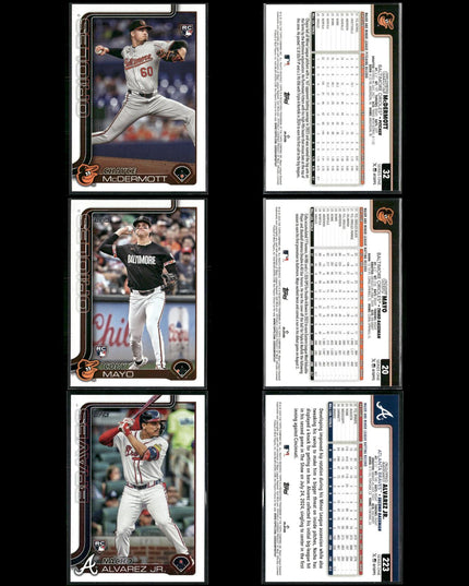 2025 Topps Rookie Cards Lot (60) MLB Baseball RC Stars + Prospects Set
