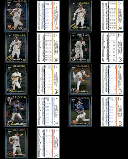2024 Topps Chrome & Chrome Update Lot – 186 Cards – MLB Stars & Rookies