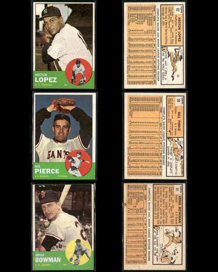 1963 Topps Baseball Card Lot – 61 Vintage Cards – Bulk Collection