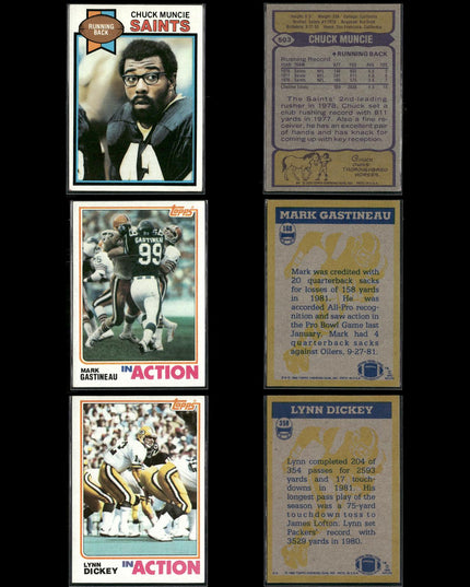 59-Card Lot Vintage 1980s Topps Football | NFL Football Trading Cards Team Lot