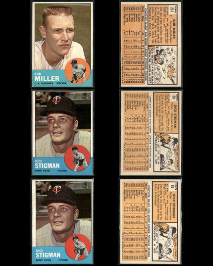 1963 Topps Baseball Card Lot – 61 Vintage Cards – Bulk Collection