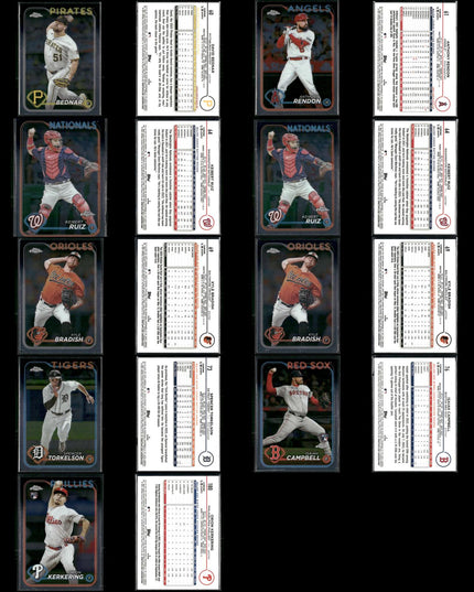 2024 Topps Chrome & Chrome Update Lot – 186 Cards – MLB Stars & Rookies
