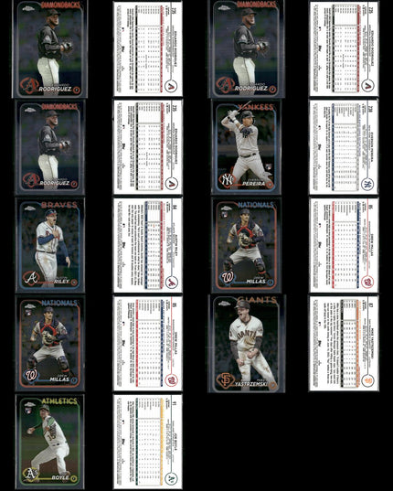 2024 Topps Chrome & Chrome Update Lot – 186 Cards – MLB Stars & Rookies