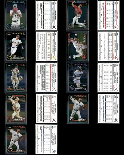 2024 Topps Chrome & Chrome Update Lot – 186 Cards – MLB Stars & Rookies