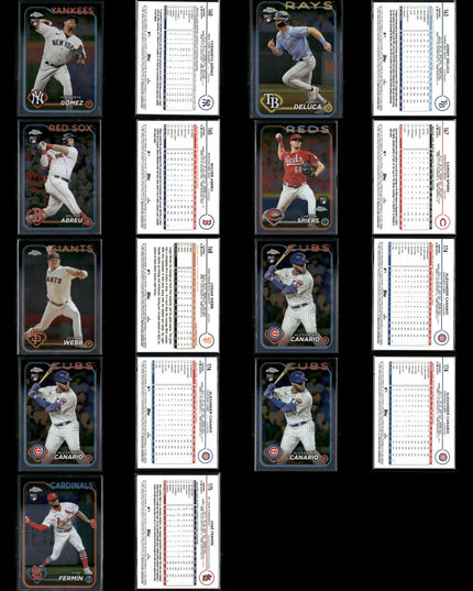 2024 Topps Chrome & Chrome Update Lot – 186 Cards – MLB Stars & Rookies