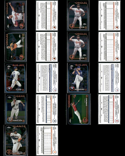 2024 Topps Chrome & Chrome Update Lot – 186 Cards – MLB Stars & Rookies
