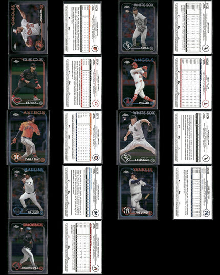 2024 Topps Chrome & Chrome Update Lot – 186 Cards – MLB Stars & Rookies