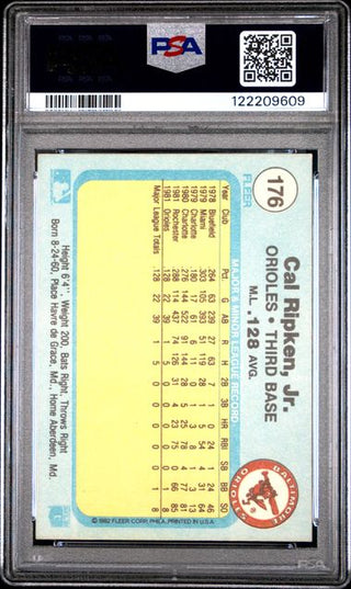 Cal Ripken Jr. 1982 Fleer #176 Rookie Card PSA 8 NM-MT Orioles