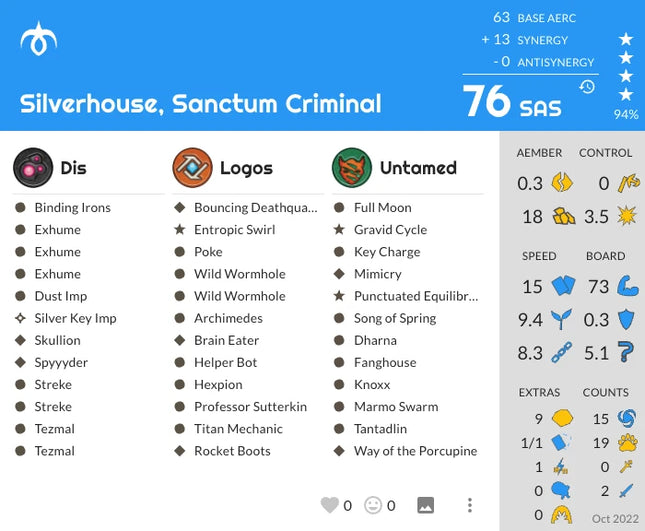Keyforge 76 SAS Deck - Age of Ascension