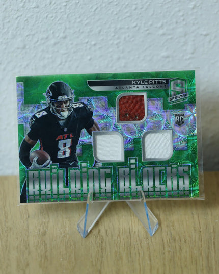 Kyle Pitts #BB-KP 2021 Panini Spectra Building Blocks Neon Green Atlanta Falcons