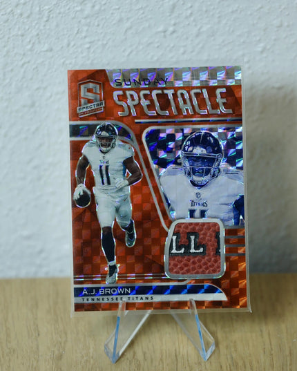 A.J. Brown #SS-AB 2021 Panini Spectra Sunday Spectacle Neon Orange Titans