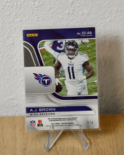 A.J. Brown #SS-AB 2021 Panini Spectra Sunday Spectacle Neon Orange Titans